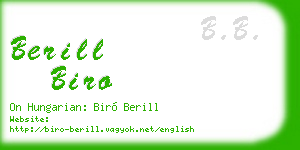 berill biro business card